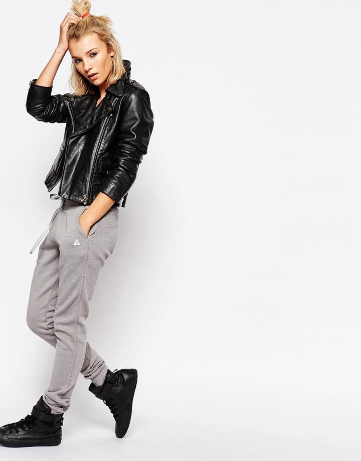 Le Coq Sportif Grey Logo Joggers - Light Heather Gray