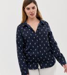 Brave Soul Plus Shirt In Pineapple Print - Navy