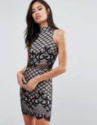 Parisian Lace Bodycon Dress - Black