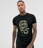 Mauvais Muscle T-shirt With Snake Graphic Print-black