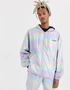 Sixth June Holographic Reflective Track Jacket-silver