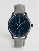 Asos Watch With Gray Suede Strap - Gray