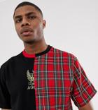 Agora Oversized T-shirt With Check Panel-black