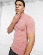 Asos Design Organic Muscle Fit Polo In Pink