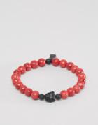 Icon Brand Beaded Bracelet In Red - Red