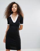 Unique 21 Contrast Sporty Dress - Black
