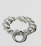 Uncommon Souls Curb Link Chain Bracelet With Ring - Silver