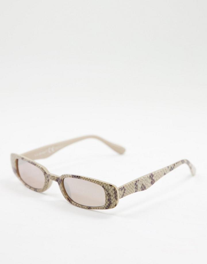 Aj Morgan Rubina Slim Line Square Lens Sunglasses-brown