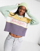 Kickers Relaxed Sweater With Embroidery Logo In Retro Color Block-multi