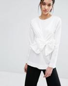 Just Female Sunday Blouse With Tie Detail - White