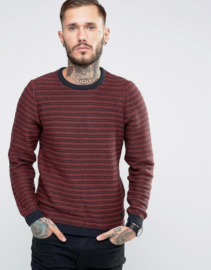 Only & Sons Reverse Knit Sweater - Red