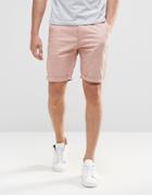 Asos Skinny Chino Shorts In Pink - Mahongony Rose