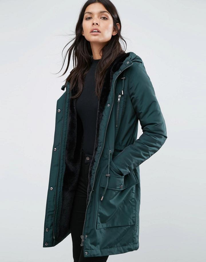 Y.a.s Calvein Padded Parka Coat - Green