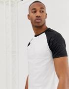 River Island Raglan T-shirt With Contrast Sleeves In White