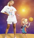 Asos Design Space Jam: A New Legacy Lola Bunny Spray Paint T-shirt-white