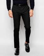 Asos Skinny Smart Pants With Belt - Black