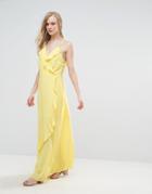 Liquorish Ruffle Maxi Dress - Yellow
