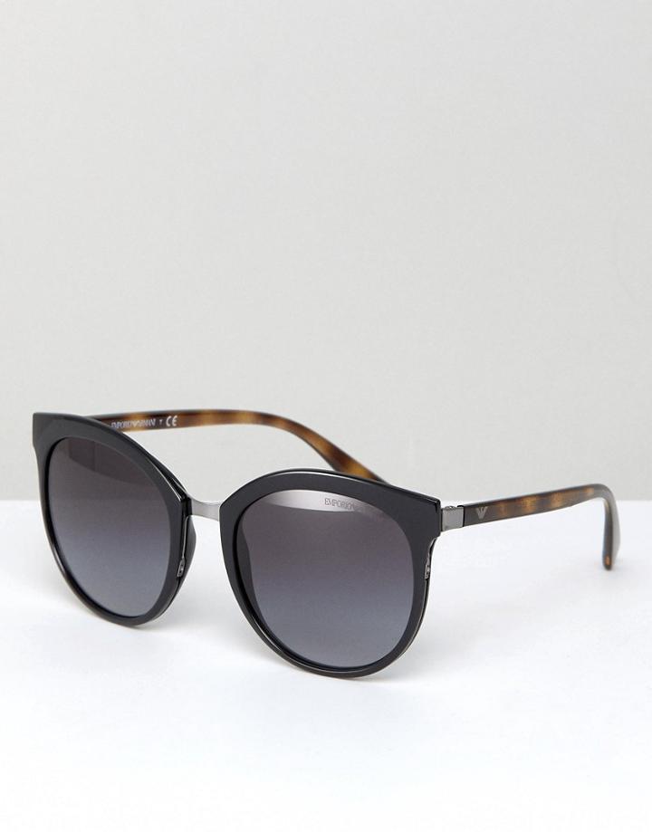 Emporio Armani 0ea2055 Round Sunglasses In Black 55mm - Black