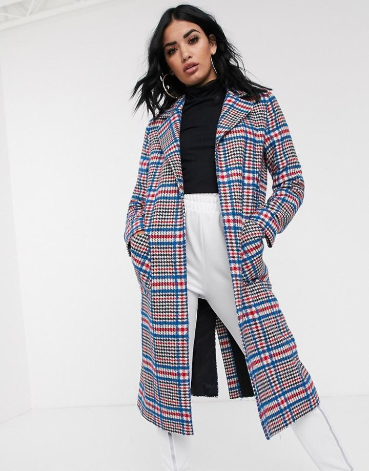 Helene Berman Ruth Long Check Coat