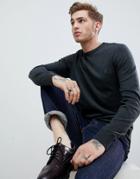 Original Penguin Crewneck Pima Cotton Knit Sweater Small Logo In Charcoal Marl - Gray