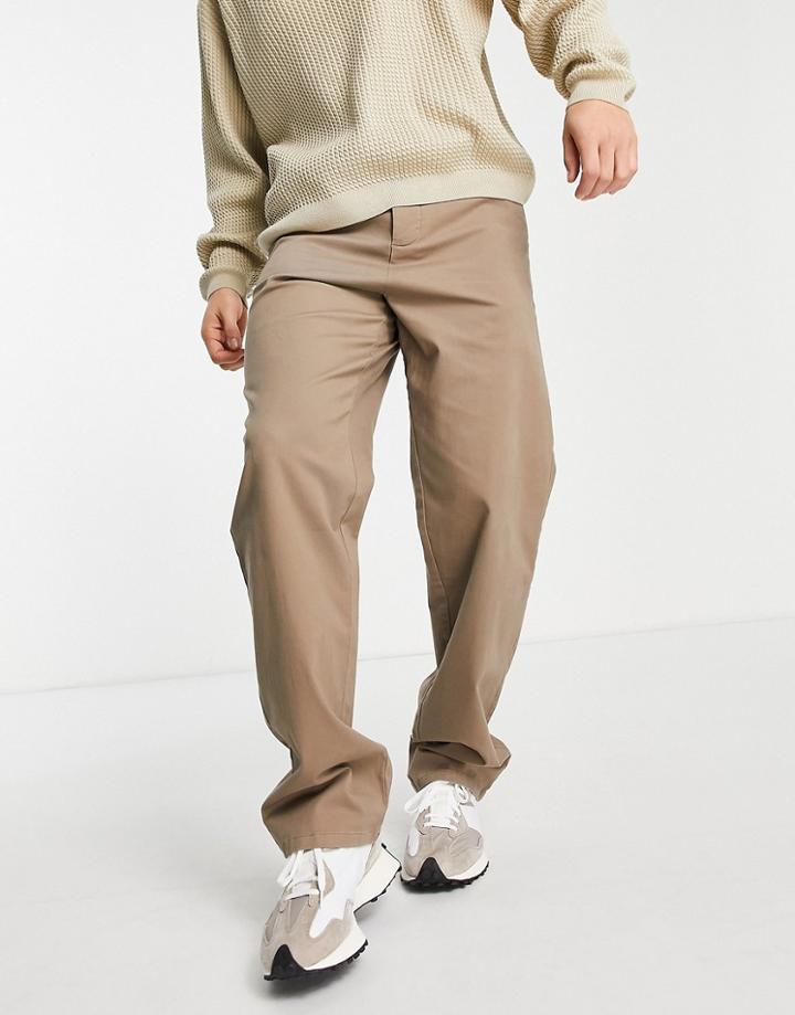 Asos Design Relaxed Chinos In Light Brown