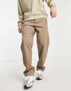 Asos Design Relaxed Chinos In Light Brown