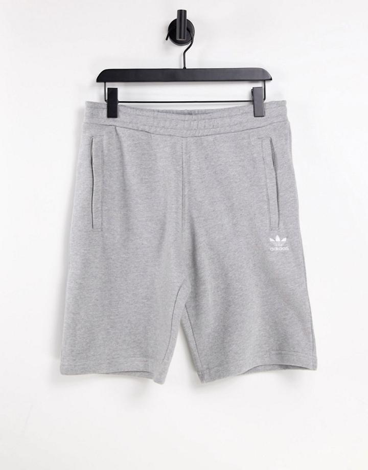 Adidas Originals Essentials Shorts With Small Logo In Gray-black