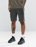 Asos Jersey Shorts In Khaki With Printed Pocket - Green