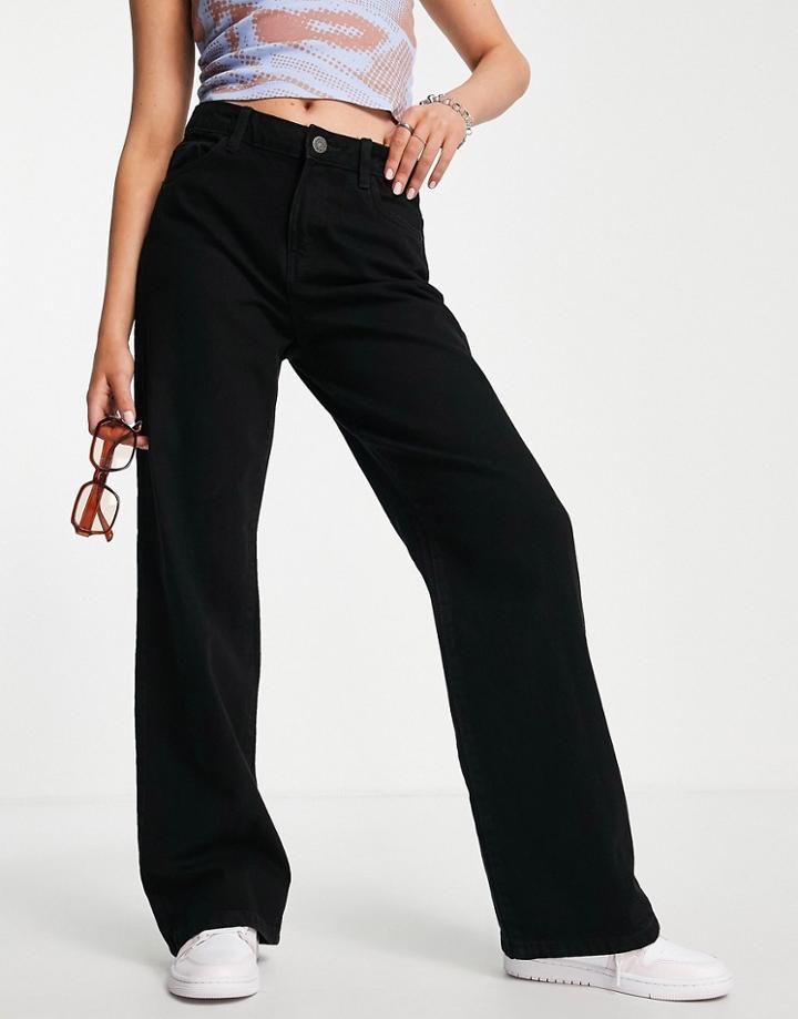 Noisy May Amanda Wide Leg Jeans In Black