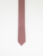 Gianni Feraud Plain Flannel Tie In Mauve-pink