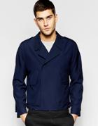Asos Smart Jacket In Navy With Military Detailing - Navy