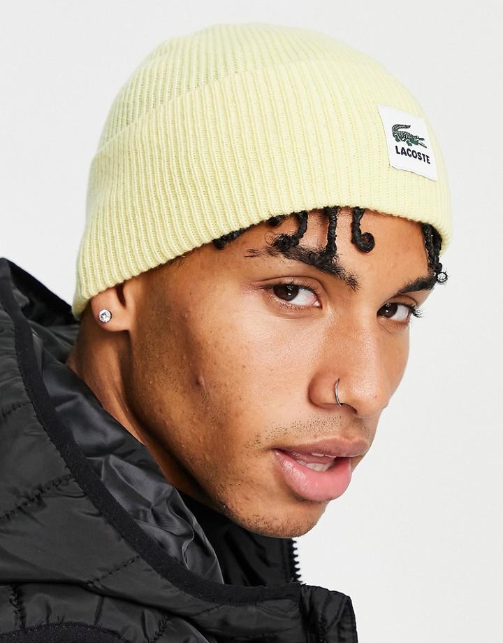 Lacoste Live Logo Beanie Hat-yellow