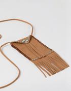Asos Design Festival Pouch Pendant In Brown - Brown