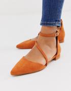 Asos Design Lifetime Pointed Ballet Flats In Rust - Orange