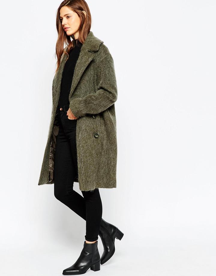 Asos Pea Coat In Oversized Fit - Green $163.00