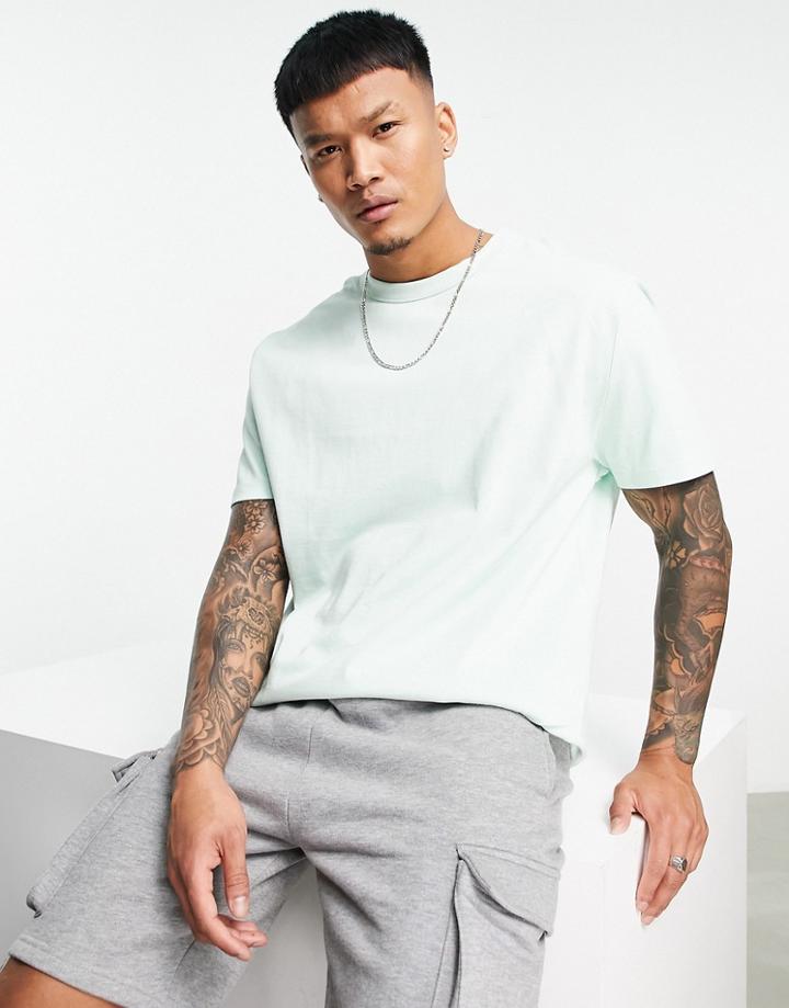 Asos Design Relaxed Fit Heavyweight T-shirt In Light Green