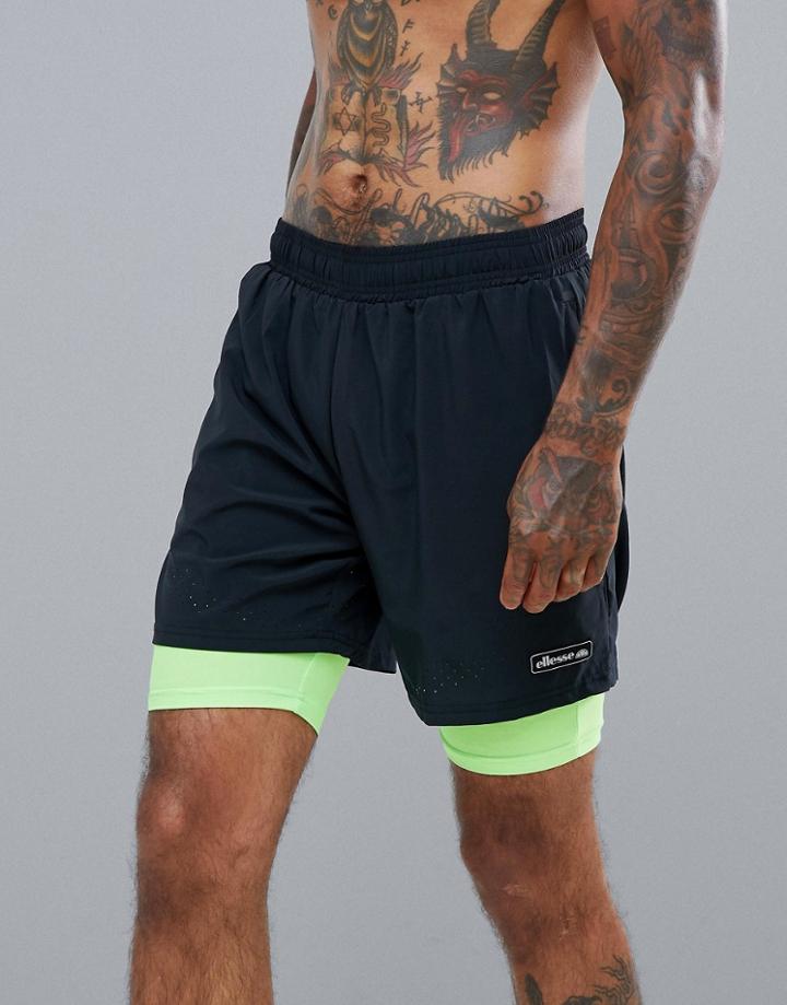 Ellesse Sports Seconda Layered Short In Black - Black