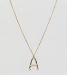 Designb London Gold A Initial Textured Pendant Necklace - Gold
