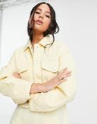 Bershka Organic Cotton Casual Jacket In Lemon-yellow