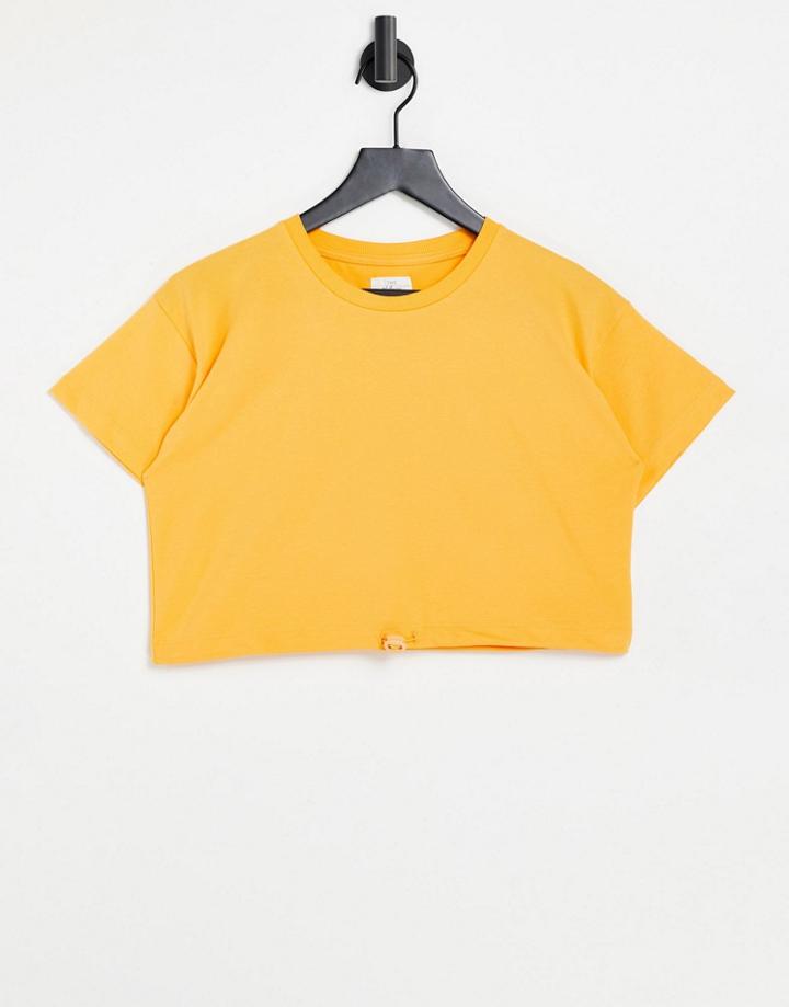 Chelsea Peers X Wellness Project Toggle Crop Top In Yellow - Part Of A Set-orange