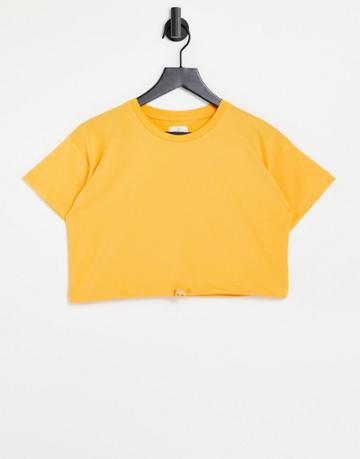 Chelsea Peers X Wellness Project Toggle Crop Top In Yellow - Part Of A Set-orange