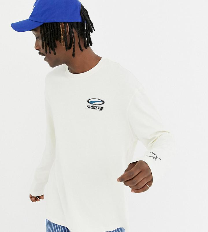 Puma Organic Cotton Long Sleeve Top In White Exclusive At Asos - White