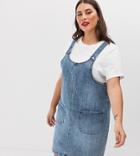 Vero Moda Curve Denim Jumper Dress Dress - Blue