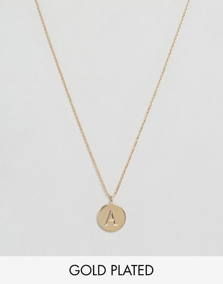 Orelia Gold Plated Necklace With Initial A - Gold