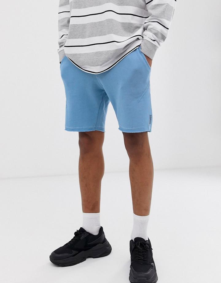 Bershka Jogger Shorts In Light Blue