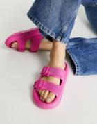 Topshop Pop Double Strap Sandal In Pink