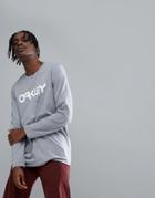 Oakley 50-mark Ii Long Sleeve Top Logo Front In Gray Marl - Gray