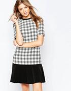 Gestuz Louise Check Pleat Skirt Dress - Bk1