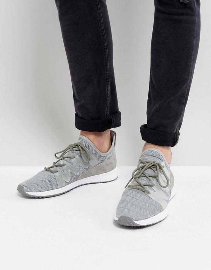 Asos Sneakers In Gray Knit With Rubber Panel - Gray