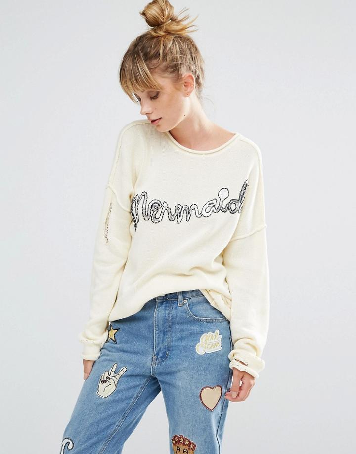 Wildfox Mermaid Knit Sweater - White